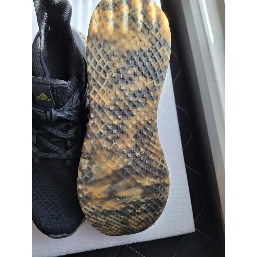 Adidas Ultra 4D Shoes Mens Size 12 Black Gold Running Athletic Sneakers